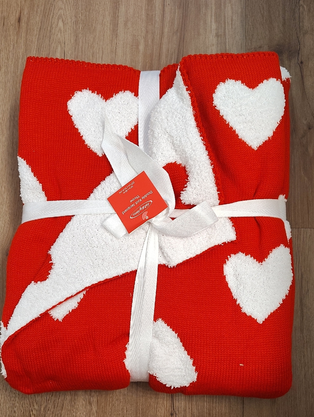 Red Heart Knit Throw Blanket